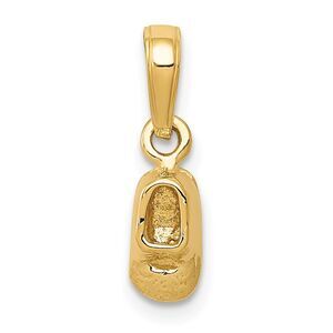 14k Yellow Gold Textured Baby Shoe Pendant, 5 x 15mm